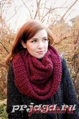 Ажурный снуд спицами от knittedblissJC