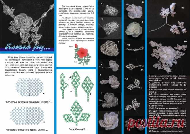 Роза из бисера