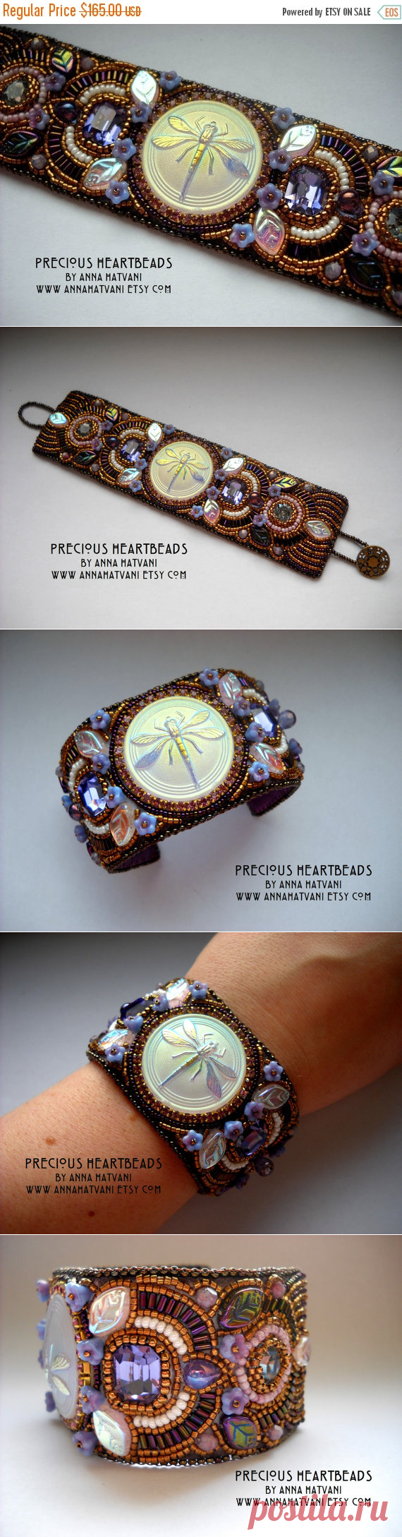 WINTER SALE 15% OFF Bead Embroidery Bracelet от PreciousHeartBeads