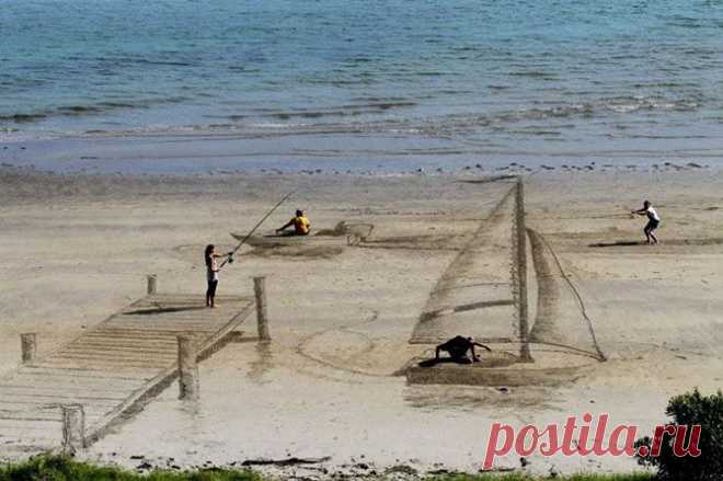 3D-рисунки на песке | Fresher - Лучшее из Рунета за день