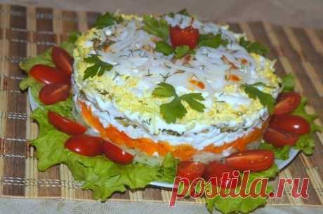 Вкусные рецепты: Салат с копченым кальмаром