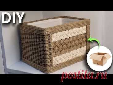 How Easy it is to Turn a Cardboard Box into a Wonderful Organizer Basket! / Waste Recycling!