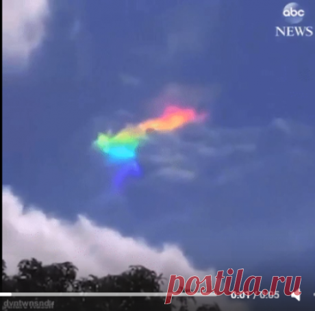Редкое метеорологическое явление Радужное облако (cloud iridescence) над Бразилией