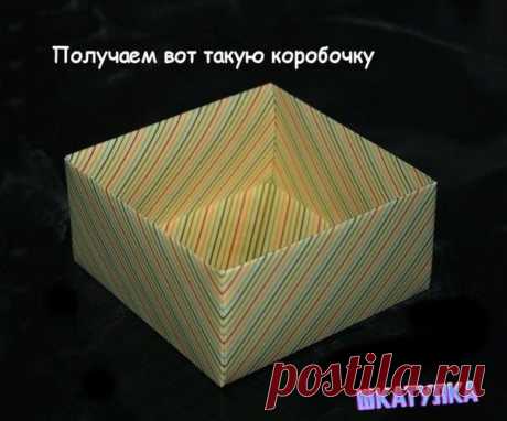Простая коробочка из листа бумаги своими руками