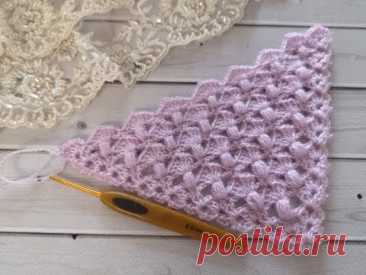 Узор для бактуса, для шали крючком//Pattern for shawl, crochet for bactus