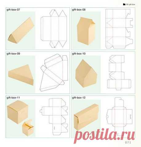 Схемы коробок разной формы