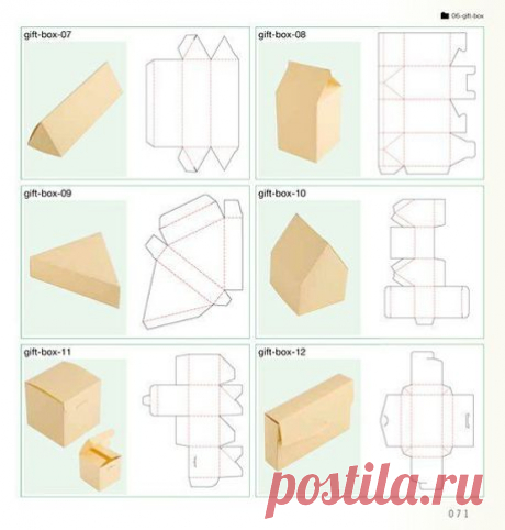 Схемы коробок разной формы