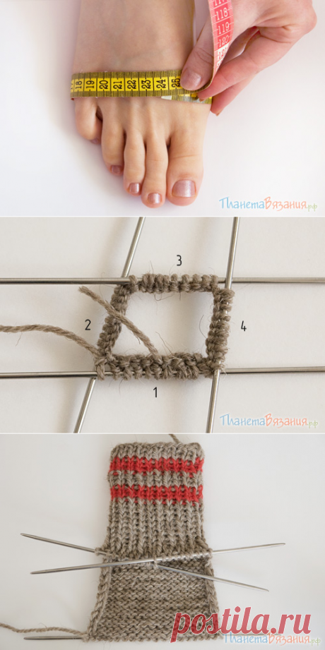 Планета Вязания | Вязание носков спицами. Пособие для начинающих. Видео по вязанию носков.