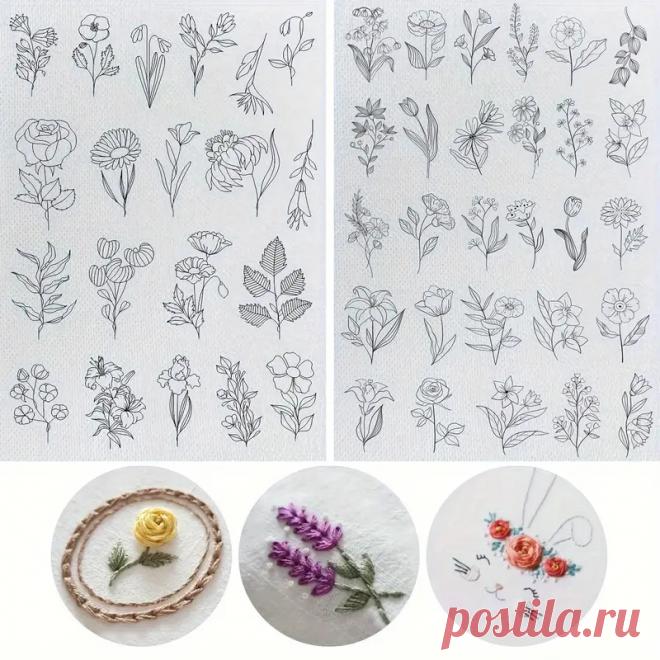 48 шт. белые цветочные наклейки для пряжки предпечатанные - Temu Moldova