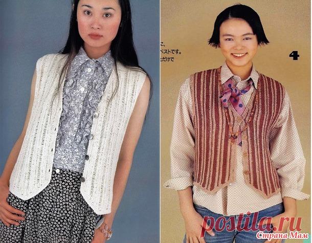 Стильные жилеты связанные поперек. Крючок. - ВЯЗАНАЯ МОДА+ ДЛЯ НЕМОДЕЛЬНЫХ ДАМ - Страна Мам