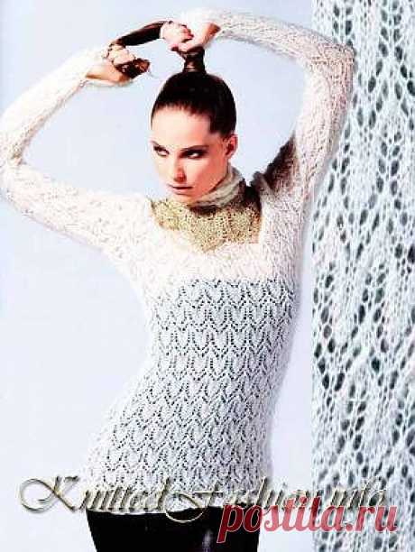 Ажурный свитер - KnittedFashion.info - Модное Вязание