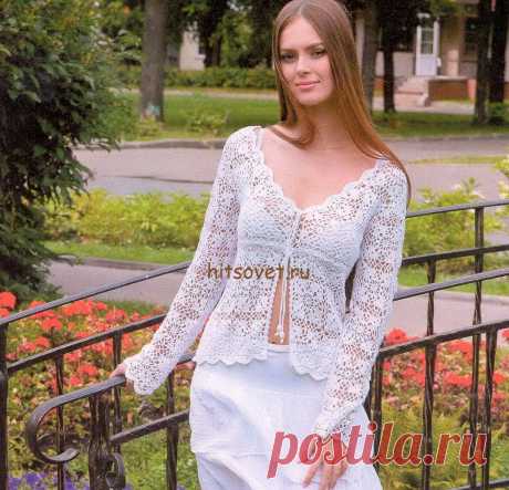 Кофточка белая крючком