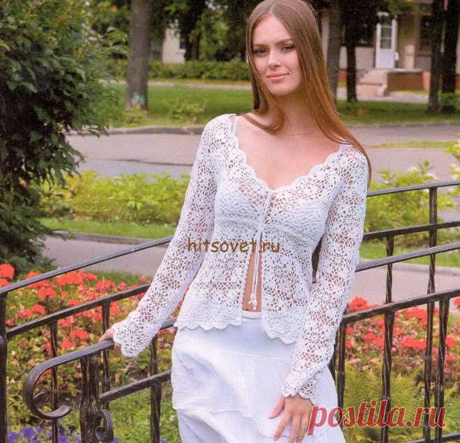 Кофточка белая крючком
