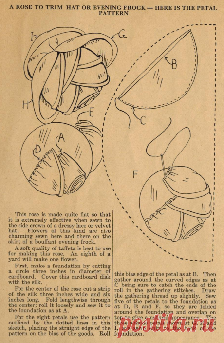 Роза из ткани