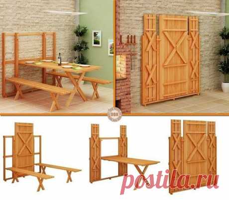 DIY планы - Экономия пространства сложить Пикник Таблица | www.FabArtDIY.com