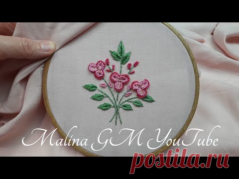 Cast-on stitch flower Dimensional Embroidery Viola flower
