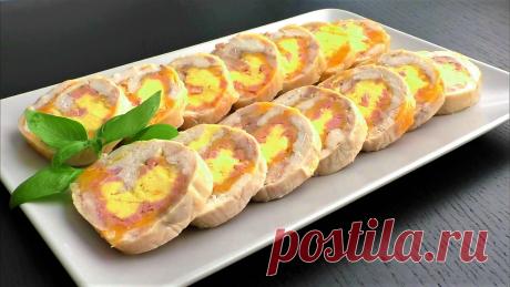 Нежный и очень вкусный куриный рулет украсит любой праздничный стол, такого в магазине не купите!