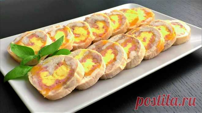 Нежный и очень вкусный куриный рулет украсит любой праздничный стол, такого в магазине не купите!