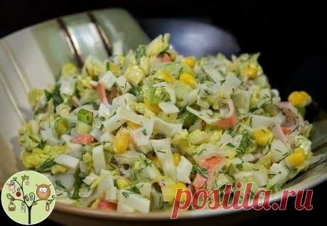 🥗 САЛАТ ИЗ КРАБОВЫХ ПАЛОЧЕК С ПЕКИНСКОЙ КАПУСТОЙ 🥗