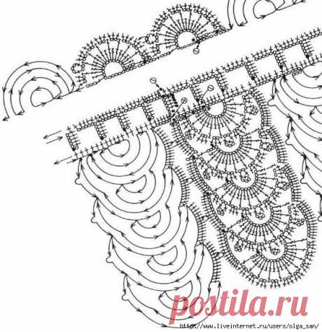 Необычный воротник крючком. Схемы