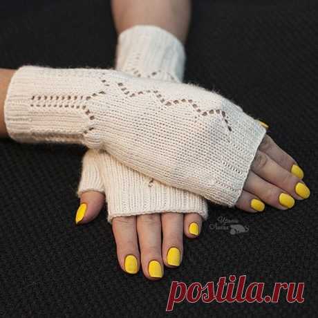Красивые митенки спицами