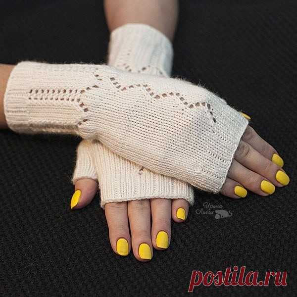 Красивые митенки спицами