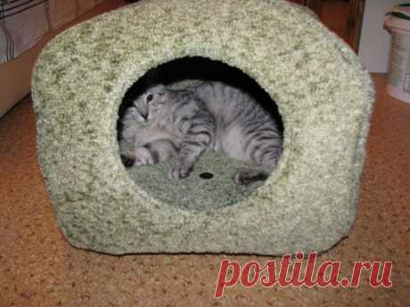 Дом для кошки своими руками. Мастер-класс с фото. - Для животных