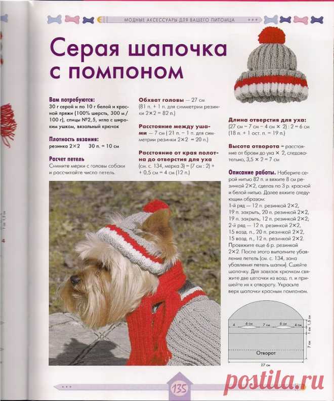 Как вязать шапочку собака