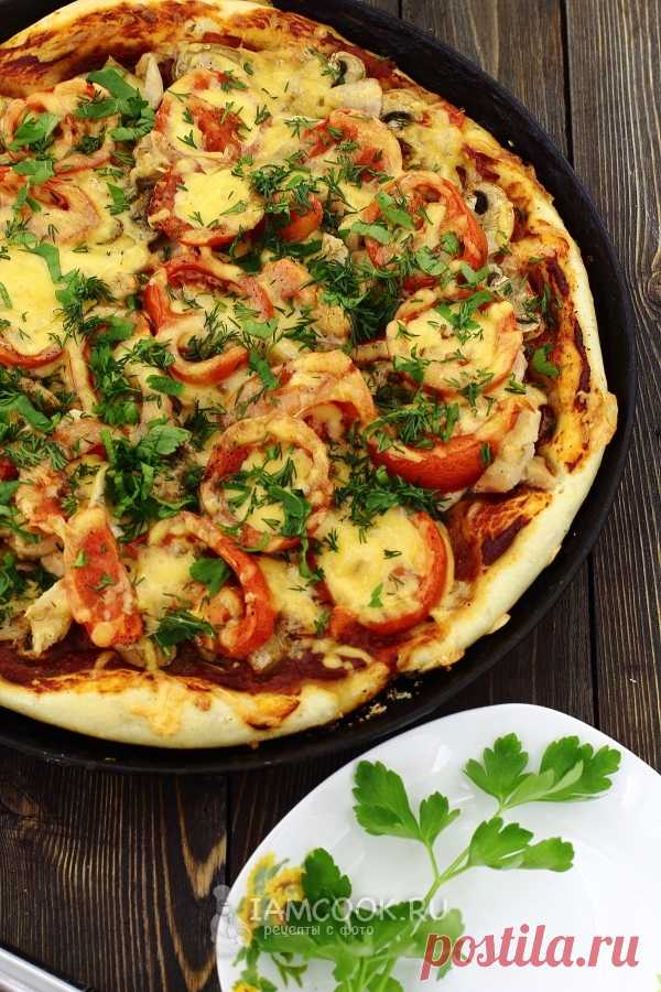 Пицца с курицей и грибами