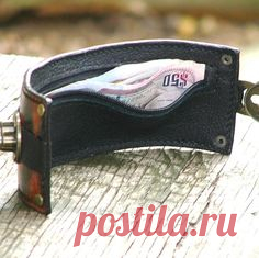 Ikat Steampunk Leather Travel Wrist Wallet Bracelet Cuff for Men & Women that travel - World Map Tra