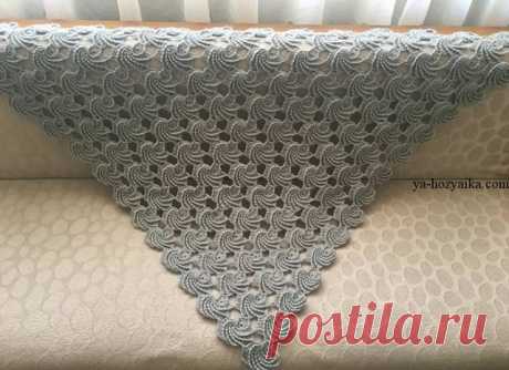 Красивая шаль «Мидии» крючком. МК https://ya-hozyaika.com/vyazanie-kryuchkom/shal-palantin/krasivaya-shal-midii-kryuchkom/