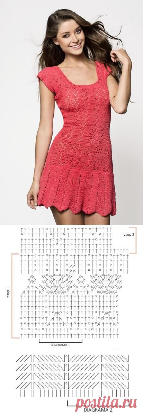 Ажурное платье крючком