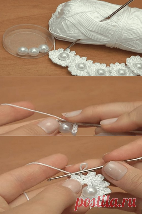 Шикарная цепочка из цветов с бусинами