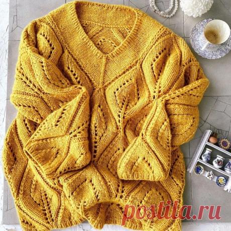 Интересный узор для джемпера спицами