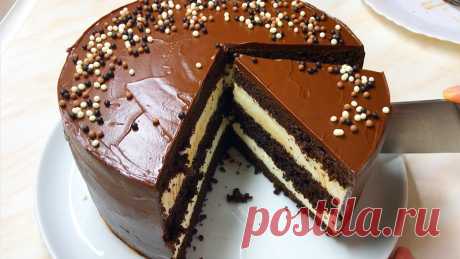 Торт шоколадный с молочным воздушным кремом. Лёгкий вкус и простое приготовление. | В гостях у Аннушки Рецепты | Дзен