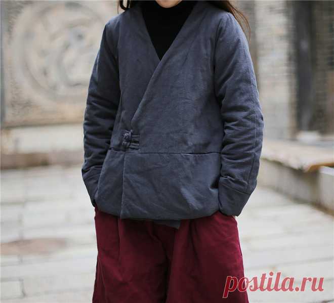 Vintage Double Breasted V-Neck Loose Jackets 2020 Warm Solid Color Pl – Omychic