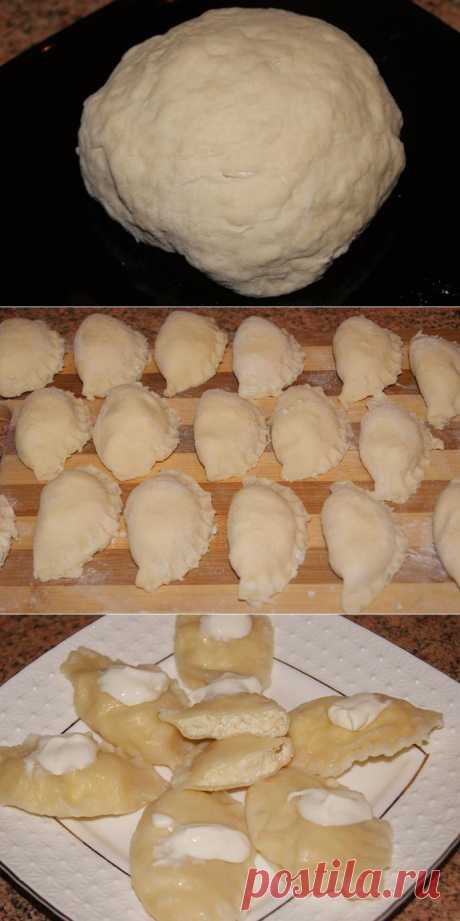 Вареники с творогом ( тесто на минералке ).