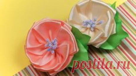 Kanzashi Video Tutorial в Pinterest