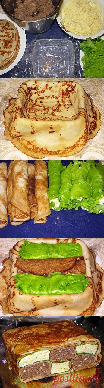 эффектная блинная закуска "Шахматы"