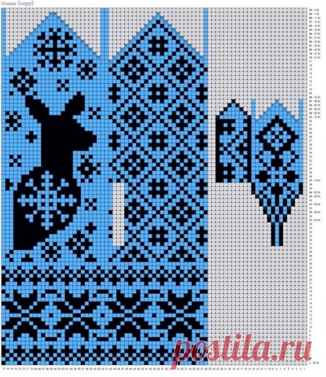 Схема. Варежки...