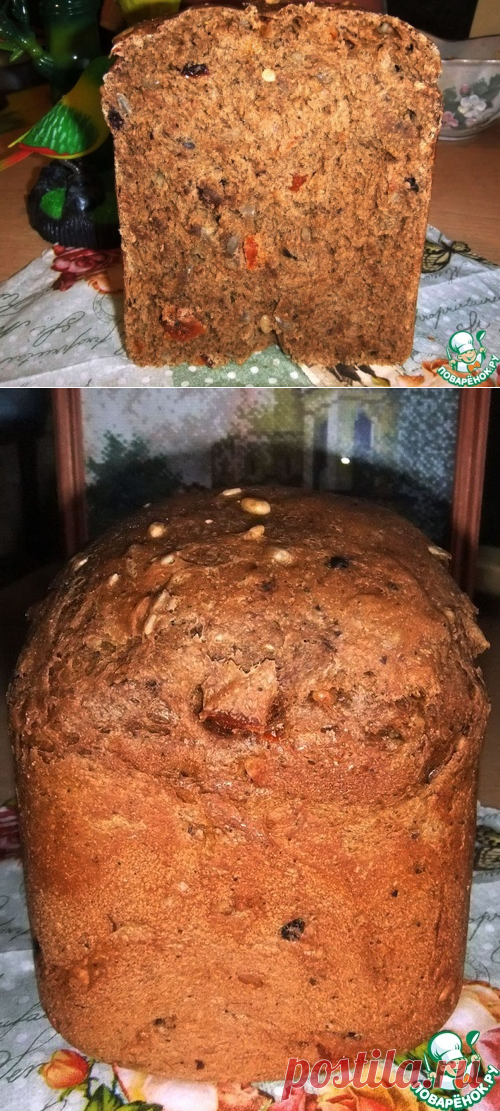 Ржаной хлеб с черносливом, курагой и орехами