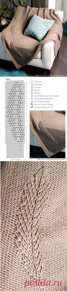Плед «Feather Throw» спицами