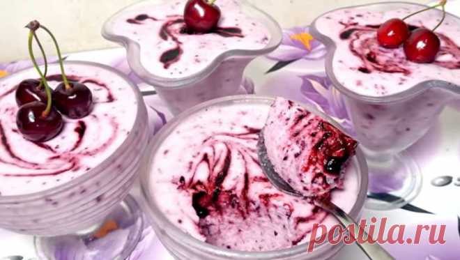 Сметанный десерт с желатином. По вкусу как мороженое