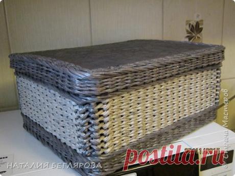Коробка, плетеная из газет со шнуровкой по углам. МК | oblacco