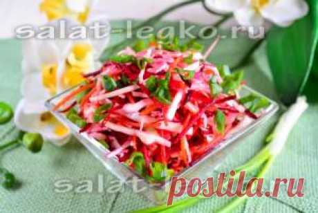 Салат из капусты со свеклой и чесноком и уксусом