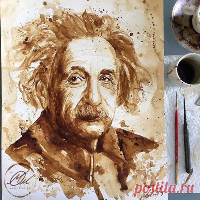 ​Рисунки, выполненные при помощи кофе