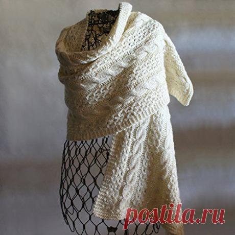 elann Coin Lace and Cable Wrap : Fingering Weight 3-4 Ply