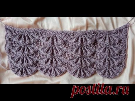 Красивый узор Алсацийские гребешки  спицами. Мастер класс.