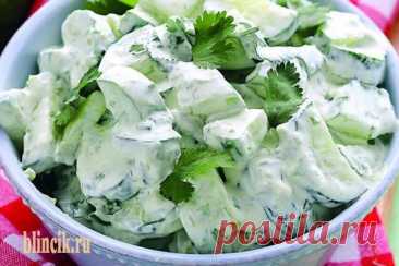 Легкий огуречный салат — Домашняя кулинария