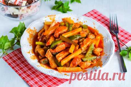 Азу из индейки на сковороде рецепт фото пошагово и видео - 1000.menu